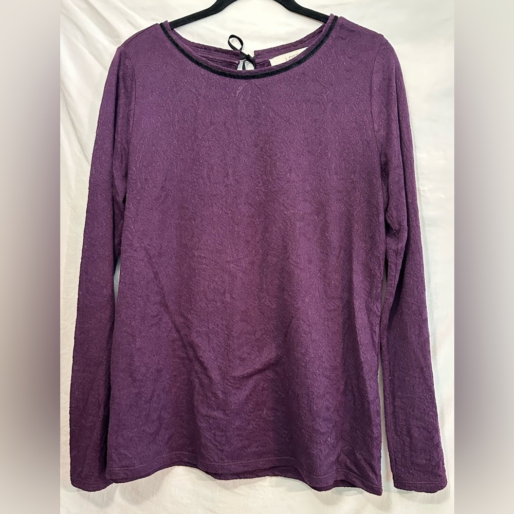 LOFT Rich Plum Knit Top